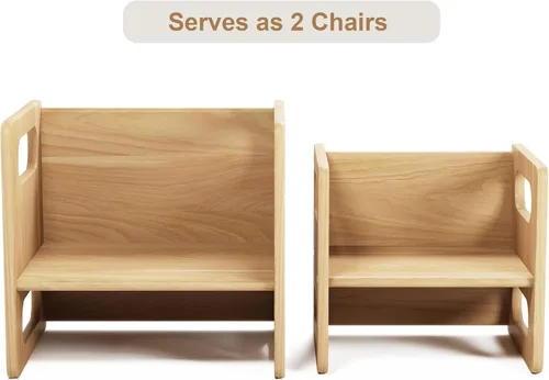 Miniatura 5 de Montessori - Juego de mesa y silla de destete, madera dura, escritorio para lectura de niños pequeños, hora de aperitivos, sala de juegos, cubo