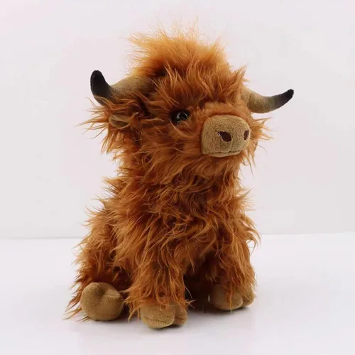 Miniatura 6 de Juguetes de peluche de vaca escocesa de las tierras altas de 11 pulgadas, animales de peluche suaves y tiernos adecuados para decoración del hogar