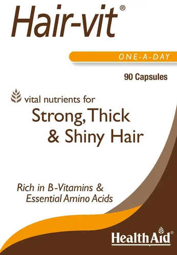 Miniatura 5 de HealthAid Hair-VIT Suplemento de apoyo para el cabello, fórmula una vez al día con biotina, vitaminas y aminoácidos del complejo B - Ayuda a