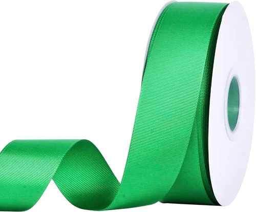 Miniatura 143 de YAMA Rollo de cinta de grogrén sólido, 1 pulgada, 25 yardas para cintas de envoltura de regalos, color blanco