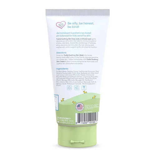 Miniatura 7 de TruKid Gel de baño para niños, sin perfume, cara y cuerpo y manos para pieles delicadas, aceptado por la NEA para eccema, probado por dermatólogos