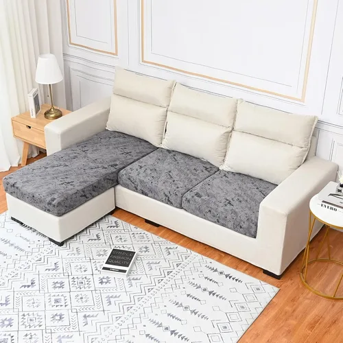 Miniatura 23 de Funda elástica para cojín de sofá, funda protectora para muebles de sofá, funda de asiento de sofá, estampado floral con parte inferior elástica, #17
