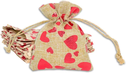Miniatura 17 de 48 paquetes de 3x4 bolsas de regalo reutilizables de yute y arpillera con cordones (Feliz Navidad, X-Pequeño) - para regalos, favores de fiesta