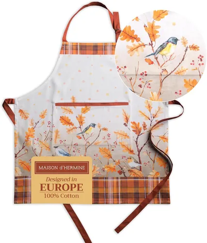 Miniatura 121 de Maison d' Hermine Delantal 100% de algodón para mujeres con bolsillo de cocina delantal de chef para hombres para cocinar primavera verano 001