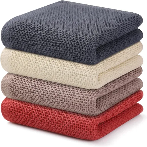 Miniatura 116 de Kitinjoy - Paños de cocina de 100 % algodón, tela de tejido gofrado, paño de limpieza ultrasuave, absorbente y de secado rápido. Gris Oscuro