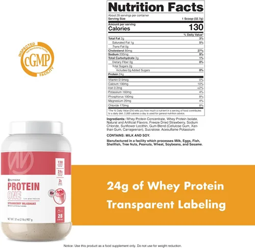 Miniatura 5 de NutraOne ProteinOne Whey Protein Promueve la recuperación y desarrolla músculo con un batido de proteínas en polvo para hombres y mujeres