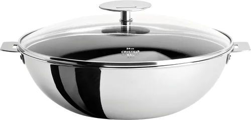 Cristel Casteline WOKT28QEKP Wok, 4 cuartos de galón, plata