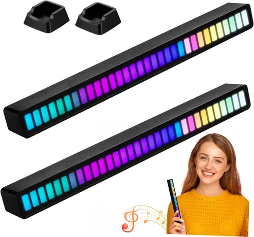 DOITOOL 2 unids lámpara de sonido reactiva luces ambientales barras Led s RGB barras TV ambiente ing tiras tiras RGB s acrílico control de voz