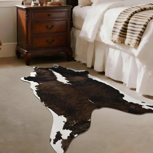 Miniatura 38 de BENRON Alfombra Premium de Piel de Vaca Sintética, Estampado de Vaca, Alfombras Rústicas Occidentales para Sala de Estar y Dormitorio, Pieles