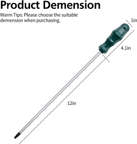 Miniatura 4 de Juego de destornilladores Torx extralargos, 5 destornilladores magnéticos Torx de 12 pulgadas, T15 - T30 (T15, T20, T25, T27, T30) Destornilladores