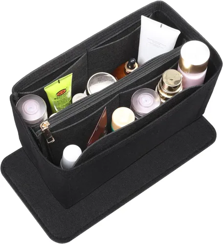 Doxo Organizador de bolso con combinación de inserto y modelador de base, organizador de bolsa de fieltro con cremallera, para bolso de mano LV