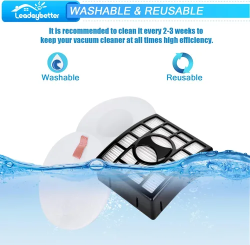 Miniatura 6 de Leadaybetter Paquete de 2 + 4 filtros de repuesto para Shark Rotator DuoClean Powered Lift Away Speed NV680 NV681 NV682 NV683 NV800 NV801 NV803