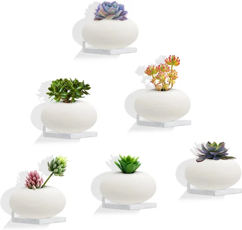 Miniatura 24 de Estante flotante pequeño, mini estante montado en la pared de 5 x 5 pulgadas, estante de madera rústica para dormitorio, sala de estar, baño, Gris
