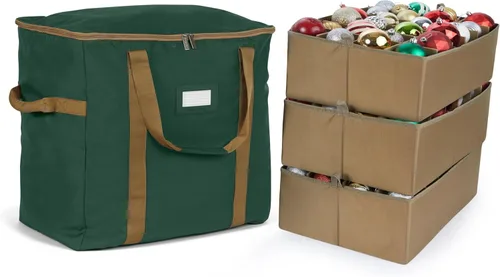 Miniatura 44 de Covermates Keepsakes Bolsa de almacenamiento ajustable para adornos, poliéster resistente, separadores acolchados y bandejas FlexGrid, organizador