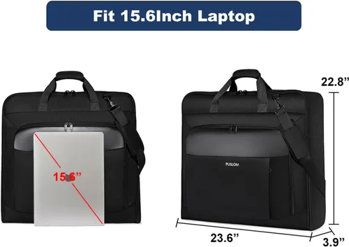 Miniatura 4 de Bolsa de ropa de viaje para hombres, bolsa grande de 40 pulgadas, bolsa de ropa de transporte para hasta 3 trajes para viajes de negocios, maleta