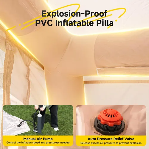 Miniatura 6 de Inflatable Blow Up Tents for Camping,Waterproof Oxford Hot Tent with Manual Pump,Spacious Easy Setup Inflatable Camping Air Tent for Family Glamping