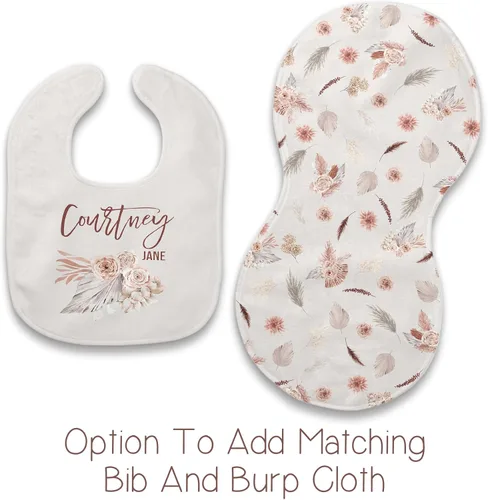Miniatura 4 de Girls Love A Monogram - Mantas de bebé personalizadas con diseño floral bohemio para niñas con regalo de ducha con nombre