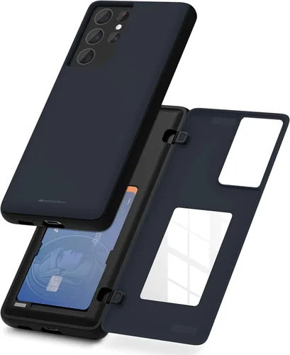 Miniatura 98 de GOOSPERY Funda tipo cartera para Samsung Galaxy S22 Ultra, [tarjetero] parachoques magnético de puerta con cierre automático, cubierta protectora
