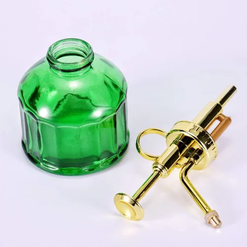 Miniatura 3 de Glass Plant Mister - Botella rociadora de agua de vidrio verde de 6.5 pulgadas con bomba superior dorada, rociador de plantas pequeñas para plantas