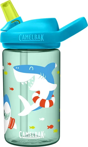 Miniatura 8 de CamelBak Eddy+ Kids Water Bottle with Bite Valve Straw, Leak‑Resistant Easy‑Sip Design for Everyday Hydration, 14oz Kids Monstruos de Skate