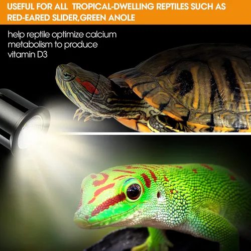 Miniatura 3 de Luz de reptil UVB 5.0 de alta calidad, espectro completo UVA UVB de 3 W, bombilla tropical para un metabolismo óptimo del calcio, ideal