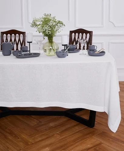Miniatura 16 de Solino Home Mantel redondo de lino blanco, 60 pulgadas, mantel redondo de lino 100% puro, lino europeo, lavable a máquina para verano, 4 de julio