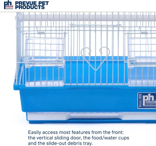 Miniatura 14 de Prevue Pet Products - Jaula cuadrada para pájaros con asa para periquitos - Transportador para el hogar o viajes, accesorios para pájaros pequeños