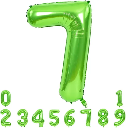 Miniatura 15 de TONIFUL Globos grandes de 40 pulgadas con números verdes del 0 al 9, número 8, globos digitales de aluminio de helio Mylar con números grandes