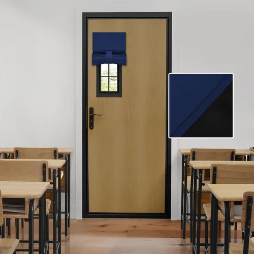Miniatura 20 de HOMEIDEAS Cortinas 100% Opacas para Luces Laterales de Puerta Principal, Cubierta de Ventana de Puerta de Aula, Persianas de Privacidad