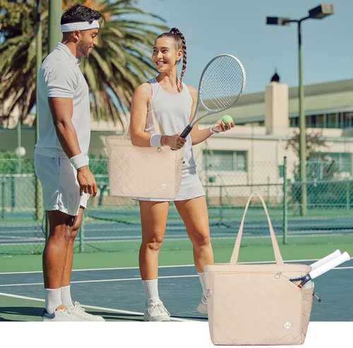 Miniatura 7 de KAVIGOR Bolsa de tenis con compartimento para zapatos - Bolsa extragrande acolchada para pickleball con capacidad para 2-4 raquetas, resistente al