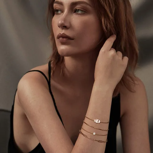 Miniatura 2 de Pulsera de cadena LOYATA de oro de 14 quilates, regalo de joyería simple y delicada para mujeres