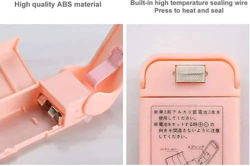 Miniatura 8 de Mini sellador térmico para bolsas de alimentos, sellador de bolsas efectivo, fácil de usar, mini sellador de bolsas ABS para el hogar, color rosa