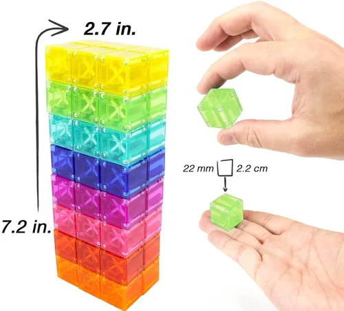Miniatura 3 de BrainSpark 48 piezas bloques de construcción magnéticos DigitBlocks multicolor STEM Montessori bloques imán para niños, juego educativo