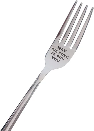 Miniatura 5 de May The Fork Be With You Tenedor de acero inoxidable grabado con láser con caja de regalo, regalo para los fanáticos de StarWars