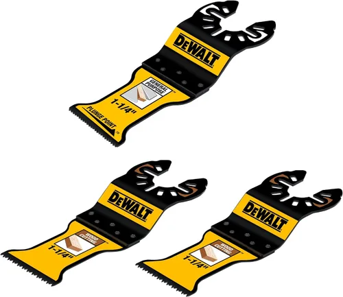 DEWALT Juego de cuchillas oscilantes de 3 piezas, madera y de uso general, surtido de cuchillas de recubrimiento de rendimiento duradero