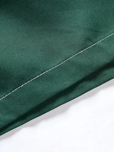 Miniatura 7 de OYOANGLE Conjunto de 2 piezas para hombre, camisa y pantalones cortos con botones y manga corta