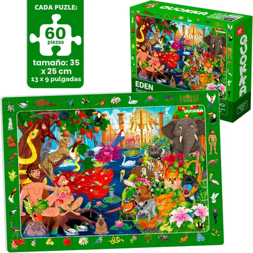 Miniatura 2 de QUOKKA Rompecabezas de 60 piezas para niños de 5 a 8 años – Juego de 4 rompecabezas de la Biblia para niños de 4 a 6 a 10 años – Torre de Babel