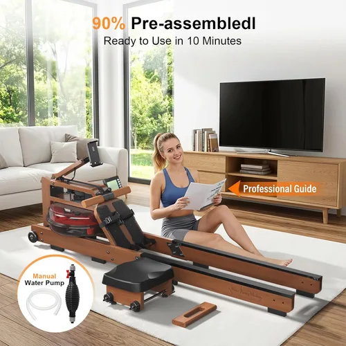 Miniatura 6 de 2026update Magnetic Rowing Machines for Home,Rower Machine with 16 Levels,Powerful Silent Magnetic Resistance,350lbs Weight Capacity,LCD Madera