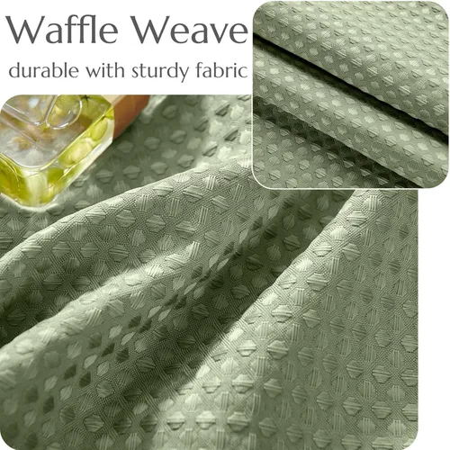 Miniatura 3 de Cenefa con textura de tejido waffle para cocina, cortinas de ventana impermeables (60 x 18 pulgadas, Sage, un panel)
