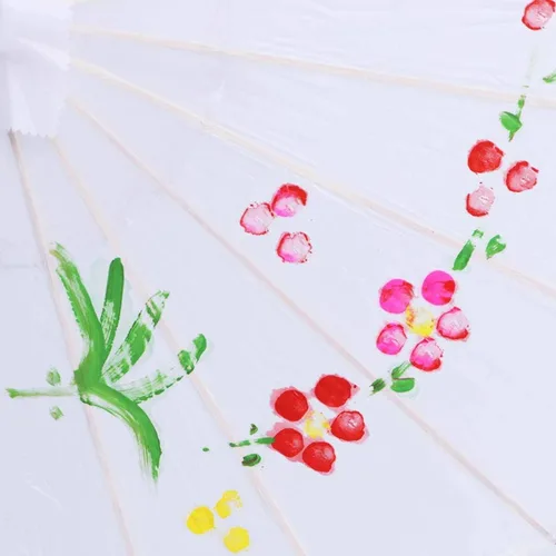 Miniatura 4 de HEALLILY Paraguas japonés chino de papel de aceite paraguas Dancing Umberlla Fotografía Prop para adultos o niños (blanco)