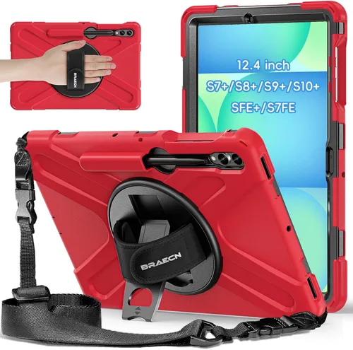 Miniatura 9 de BRAECNstock Funda para Samsung Galaxy Tab S10 Lite/ S10 FE/ S9 FE/ S9/ S8/ S7 5G Funda de 10.9"/11", Funda Protectora a Prueba de Golpes con Soporte