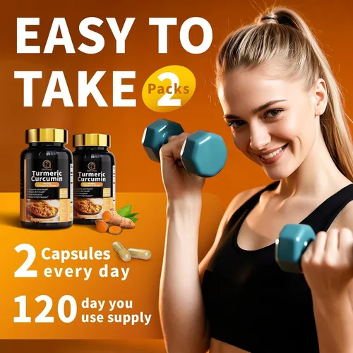 Miniatura 8 de Suplemento de curcumina de cúrcuma – Suplemento de cúrcuma 11 en 1 con pimienta negra, absorción extra fuerte, 95% curcuminoides para apoyo