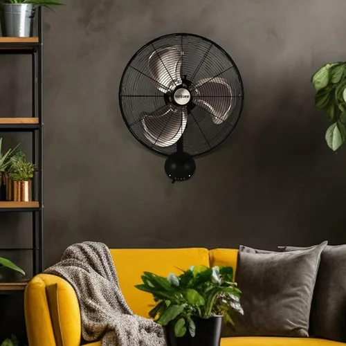 Miniatura 4 de Hurricane Ventilador de Pared de Metal Oscilante Pro de Alta Velocidad con 3 Velocidades, Negro, 16" - Unidad de Enfriamiento de Aire Eléctrica