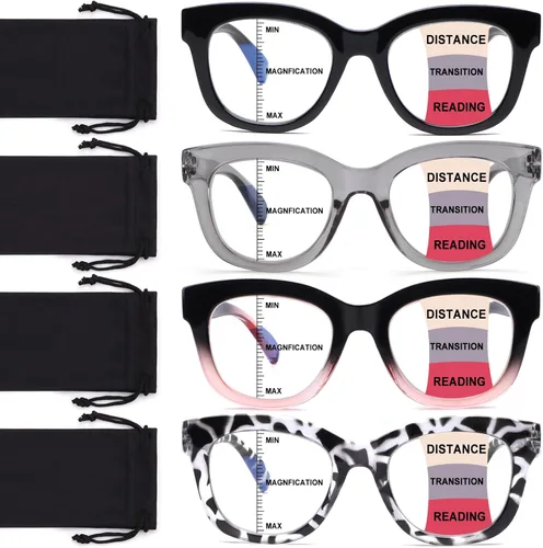 Miniatura 8 de Lentes de lectura progresivas multifocales para mujeres y hombres, bloqueo de luz azul, para computadora, lectores multifocales no lineales con A4