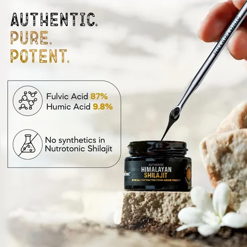 Miniatura 5 de NutroTonic Auténtico Shilajit del Himalaya El más potente 60 días secado al sol 40X Nano filtrado 86.7% ácido fúlvico, 8.7% ácido húmico