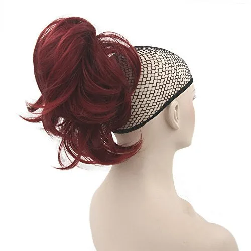 Miniatura 2 de IMISSU Extensiones de cabello sintético rizado y flexible para cola de caballo (rubio 613)