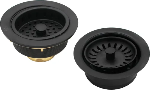 Westbrass CO2165S-62 Combo Pack 3-1/2 pulgadas estilo poste grande cesta fregadero cocina colador y desagüe de eliminación de residuos con colador