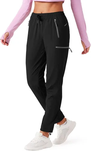 Pantalones cargo de senderismo para mujer, ligeros, de secado rápido, resistentes al agua, UPF 50+ con bolsillos con cremallera