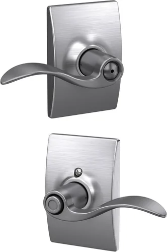 Miniatura 155 de SCHLAGE - Manija de puerta Accent con cerradura de paso libre para pasillo y armario en bronce antiguo - F10 ACC 716 Bronce Envejecido