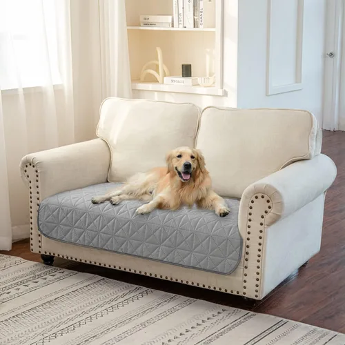 Miniatura 24 de Ameritex Funda de sofá impermeable para asientos, funda de sofá para perros, funda de sofá para mascotas, funda de terciopelo para silla, sofá Beige